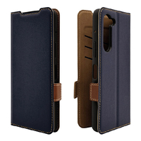 ラスタバナナ arrows We2 Plus(F-51E)用薄型手帳サイドマグネットケース ネイビー×ブラウン 7989ARWE2PBSMNVB