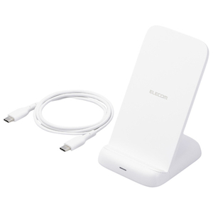 エレコム Qi規格(EPP)対応ワイヤレス充電器(12W・スタンド) ホワイト W-QS11WH-イメージ1