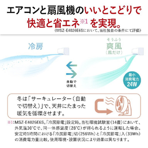 三菱電機 「工事代金別」 6畳 エアコン e angle select 霧ヶ峰 GEシリーズ MSZ-E2226E6-Wｾｯﾄ-イメージ6