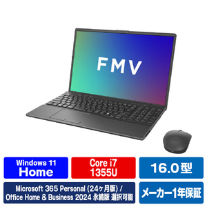富士通 ノートパソコン FMV Note A ブライトブラック FMVA77L2BA-イメージ1