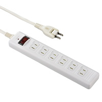 オーム電機 発煙ガードスイッチ付タップ(6個口・2m) ホワイト HS-T62HJ3-W