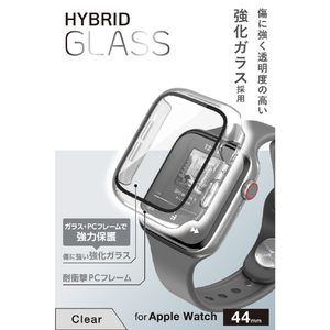 エレコム Apple Watch 44mm用フルカバーケース/プレミアムガラス/高透明 クリア AW-25DFCGCR-イメージ3