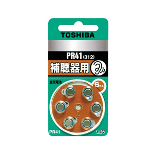 東芝 補聴器用空気電池 6個入り PR41V6P 東芝 補聴器用空気電池 6個入り PR41V6P
