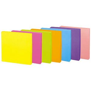 コクヨ 強粘着ふせん〈K2〉 75×75 7色ミックス ネオン10冊 F028569-K2ﾒ-KN7575X10-イメージ2