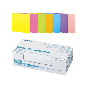 コクヨ 強粘着ふせん〈K2〉 75×75 7色ミックス ネオン10冊 F028569-K2ﾒ-KN7575X10-イメージ9