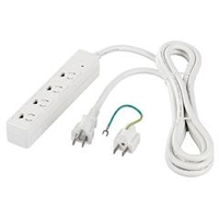 BUFFALO 3ピン式電源タップ マグネット付(4個口・5m) ホワイト BSTAPMS3450WH