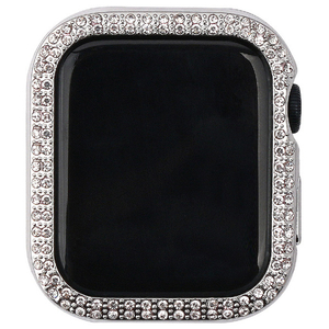 WEARPLANET Apple Watch 45mm用ラインストーンハードケース de luxe シルバー WP23219AWSV-イメージ2