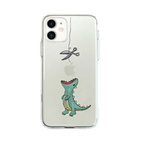 AKAN iPhone 12/12 Pro用ソフトクリアケース はらぺこザウルス グリーン AK19219I12P