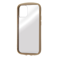 レイアウト iPhone 12 mini用耐衝撃ハイブリッドケース Puffull クリア/ベージュ RT-P26CC14/CBEM