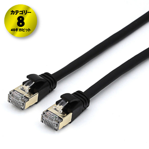 JTT Cat8 スリムLANケーブル 1m ブラック JTLAN8-S10BK-イメージ3