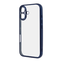 レイアウト iPhone 16用Like standard 精密設計 カメラ保護 衝撃吸収 バンパー メタリック TPUソフトケース ブルー RT-P46PFC2/AM