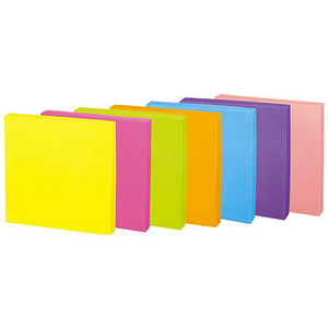 コクヨ 強粘着ふせん〈K2〉 75×75 7色ミックス ネオン20冊 F028570-K2ﾒ-KN7575X20-イメージ2