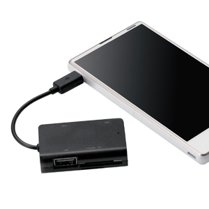 エレコム スマホ・タブレット用メモリリーダライタ(USBポート付) ブラック MRS-MBH10BK-イメージ12