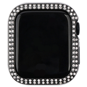 WEARPLANET Apple Watch 45mm用ラインストーンハードケース de luxe ブラック WP23220AWBK-イメージ2