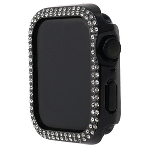 WEARPLANET Apple Watch 45mm用ラインストーンハードケース de luxe ブラック WP23220AWBK-イメージ3