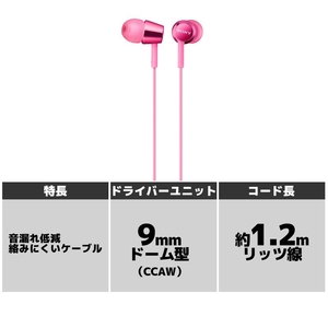 SONY 密閉型インナーイヤーレシーバー ピンク MDREX155PI-イメージ2
