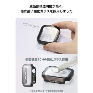 エレコム Apple Watch 44mm用フルカバーケース/プレミアムガラス/高透明/防水 ブラック AW-25DFCGEBK-イメージ5