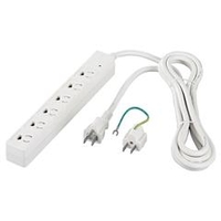 BUFFALO 3ピン式電源タップ マグネット付(6個口・5m) ホワイト BSTAPMS3650WH