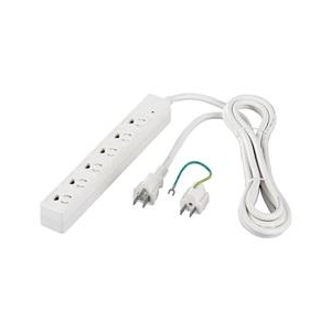 BUFFALO 3ピン式電源タップ マグネット付(6個口・5m) ホワイト BSTAPMS3650WH-イメージ1