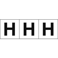 トラスコ中山 TRUSCO アルファベットステッカー 30×30 「H」 白地／黒文字 3枚 3枚粘着シール3030英字｢H｣ FC992FZ-4388488