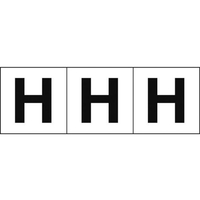 トラスコ中山 TRUSCO アルファベットステッカー 30×30 「H」 白地／黒文字 3枚 3枚粘着シール3030英字｢H｣ FC992FZ-4388488
