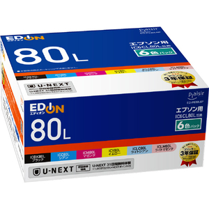 プレジール 互換インクカートリッジ 6色パック オリジナル ED-PE80L6P プレジール 互換インクカートリッジ 6色パック オリジナル ED-PE80L6P