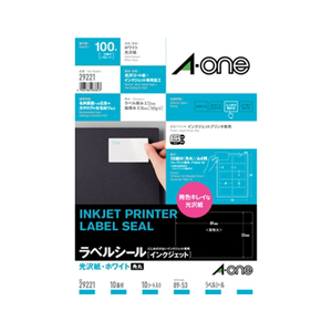 エーワン A4判 10面 名刺サイズ インクジェットプリンタラベル 光沢紙 10シート(100片)入り A-ONE.29221 エーワン A4判 10面 名刺サイズ インクジェットプリンタラベル 光沢紙 10シート(100片)入り A-ONE.29221