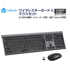 iClever ワイヤレスキーボード&マウスセット IC-BK23Combo E03-0131J-63-イメージ2
