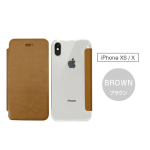 ZENUS iPhone XS/X用ケース 背面クリア Classic Clear Flip ブラウン Z14221I58-イメージ12