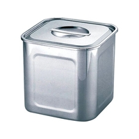 三宝産業 HACCP18-8 深型角キッチンポット 15cm FCK9567-007808015