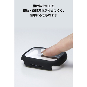 エレコム Apple Watch 44mm用フルカバーケース/TOUGH SLIM LITE/プレミアムガラス ブラック AW-25DFCTSLBK-イメージ6