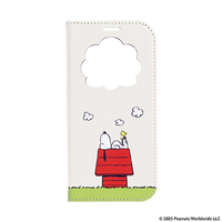 Hamee iPhone17用 フリップ窓付きダイアリーケース CERTA ピーナッツ スヌーピー/ドックハウス オフホワイト 669-182226