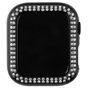 WEARPLANET Apple Watch 44mm用ラインストーンハードケース de luxe ブラック WP23222AWBK-イメージ2