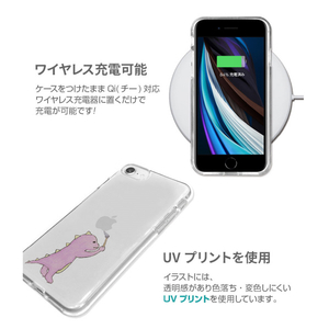 AKAN iPhone 12/12 Pro用ソフトクリアケース お絵かきザウルス ピンク AK19222I12P-イメージ9