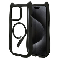 ラスタバナナ iPhone15 Pro Max用猫耳MagSafe対応ハイブリッドケース TPU×PC mimi ブラック 8394IP367PHPMBK
