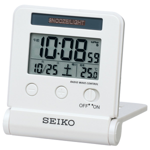 SEIKO 電波デジタル目覚まし時計 ホワイト SQ772W-イメージ1