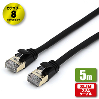 JTT Cat8 スリムLANケーブル 5m ブラック JTLAN8-S50BK