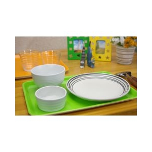 橋本達之助工芸 レンジＯＫ！すべり止め付き！ランチョントレー　グリーンＭ グリーン ﾋﾟﾉﾄﾚ-33CMｶｸG-イメージ2
