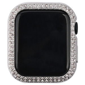 WEARPLANET Apple Watch 41mm用ラインストーンハードケース de luxe シルバー WP23223AWSV-イメージ2
