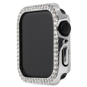WEARPLANET Apple Watch 41mm用ラインストーンハードケース de luxe シルバー WP23223AWSV-イメージ3