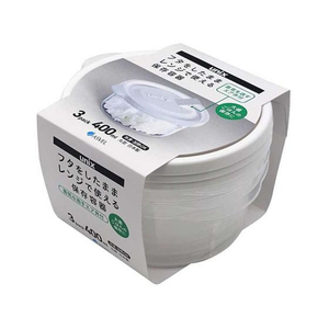 アスベル 保存容器 レンジ名人 エア弁付 丸型 L 400mL 3個 FCF395N-イメージ1