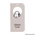 Hamee iPhone17用 フリップ窓付きダイアリーケース CERTA ピーナッツ スヌーピー/クッキー ベージュ 669-182240