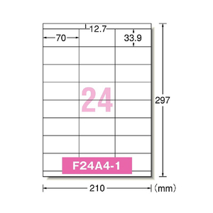 エーワン ラベルシール 超耐水マット紙 A4判 24面 20シート(480片)入り 62224-イメージ2