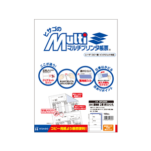 ヒサゴ マルチプリンタ帳票 A4 裏地紋 2面 100枚 F033246-BP2009-イメージ2
