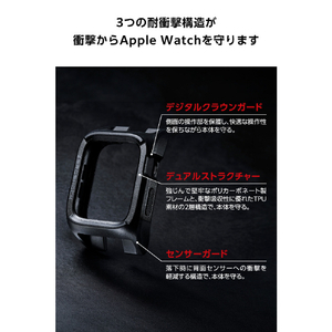 エレコム Apple Watch 44mm用バンパーケース/ZEROSHOCK ブラック AW-25DFCZEROBK-イメージ5