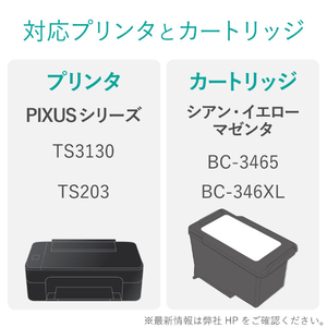 エレコム キヤノン用 詰め替えインク (3色セット) THC-346CSET8-イメージ3