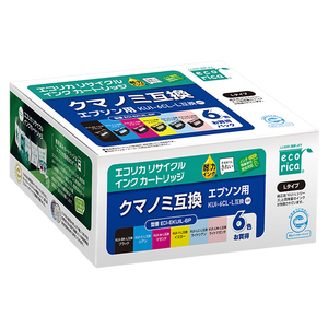 エコリカ 互換リサイクルインクカートリッジ 6色パック ECI-EKUIL-6P エコリカ 互換リサイクルインクカートリッジ 6色パック ECI-EKUIL-6P