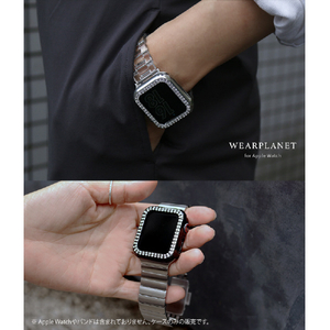 WEARPLANET Apple Watch 40mm用ラインストーンハードケース de luxe シルバー WP23225AWSV-イメージ11