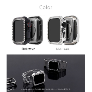 WEARPLANET Apple Watch 40mm用ラインストーンハードケース de luxe シルバー WP23225AWSV-イメージ12