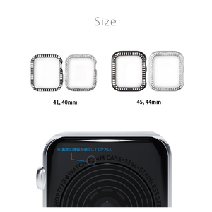 WEARPLANET Apple Watch 40mm用ラインストーンハードケース de luxe シルバー WP23225AWSV-イメージ13